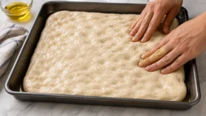 stretching-sicilian-pizza-dough-in-pan